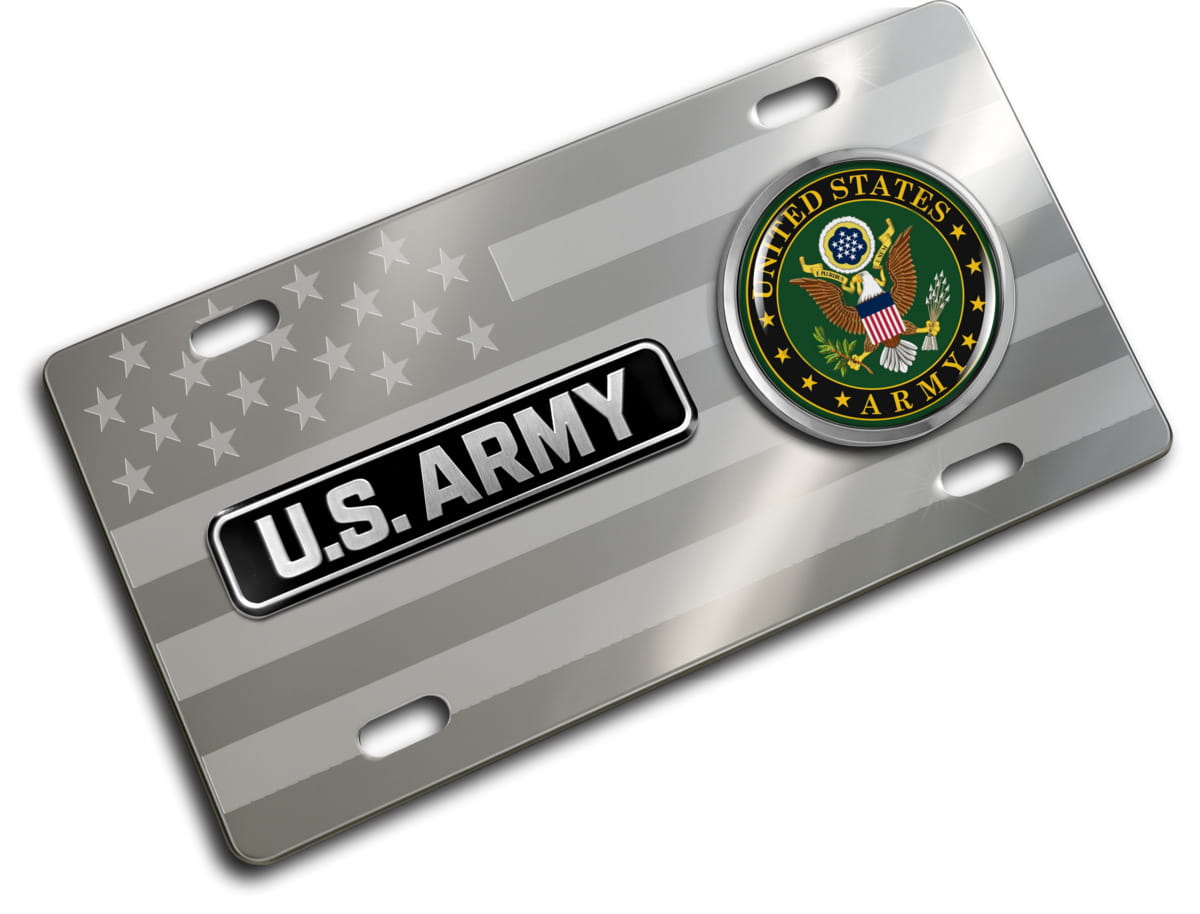 U.S. Army - Stainless Steel Car License Plate U.S. Army - Stainless Steel Car License Plate